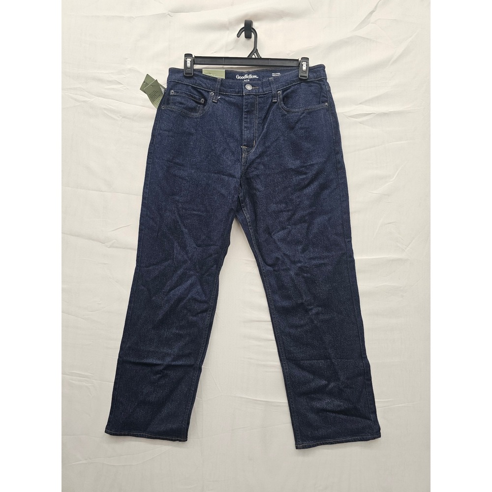 Goodfellow & Co Mens Relaxed Straight Leg Jeans Blue Cotton Stretch‎ 34x30